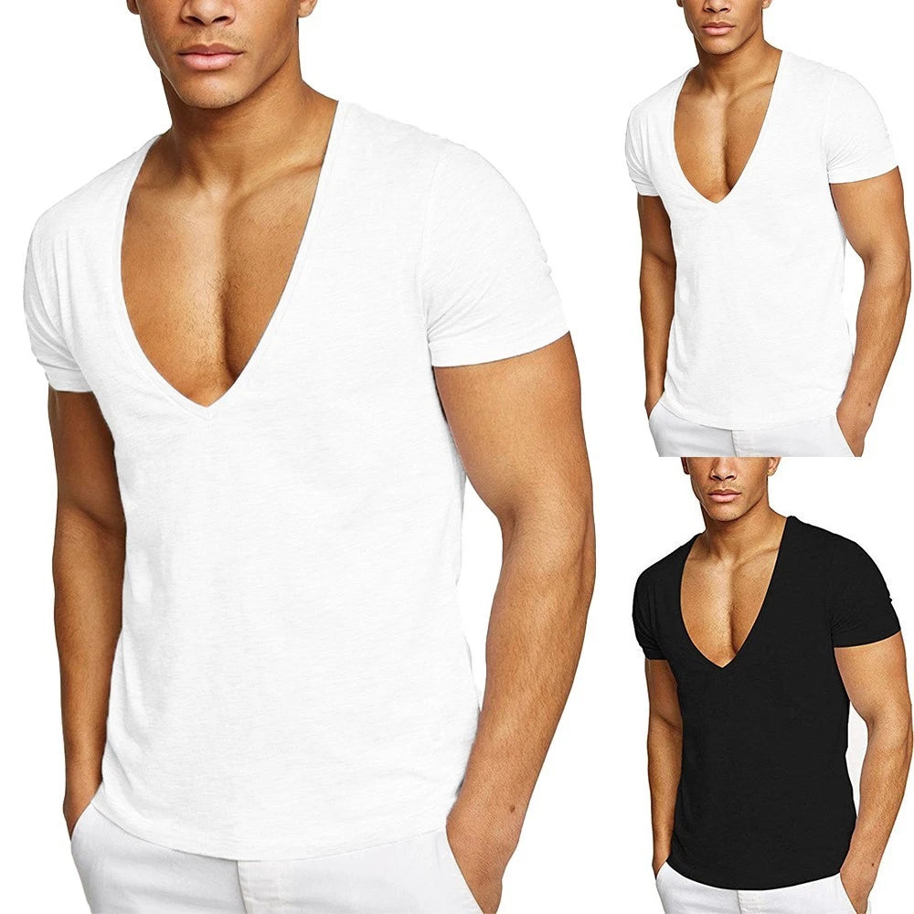 T-Shirt V-neck Clothing Comfortable Fashionable Fitness Tee Shirt Tops