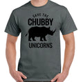 Unicorns T-Shirt Save The Chubby Mens Funny Unisex Tee Top