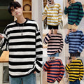 TOP T SHIRT FANCY DRESS AND LONG SLEEVE BLACK WHITE WHITE STRIPED SLEEVE Men GH