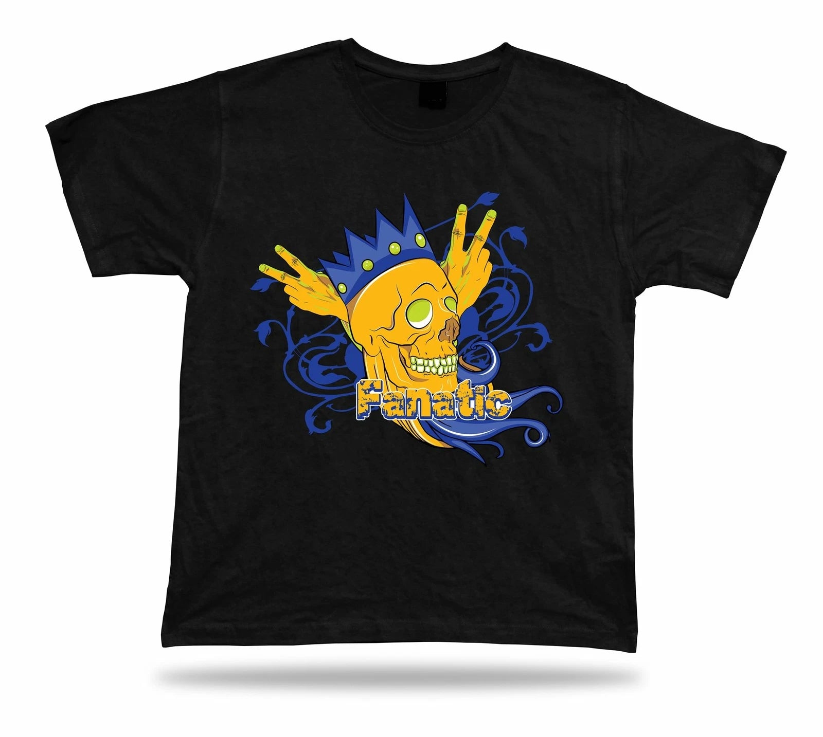 Fanatic Crown Skull Skeleton stylish modern t shirt tee design gift present