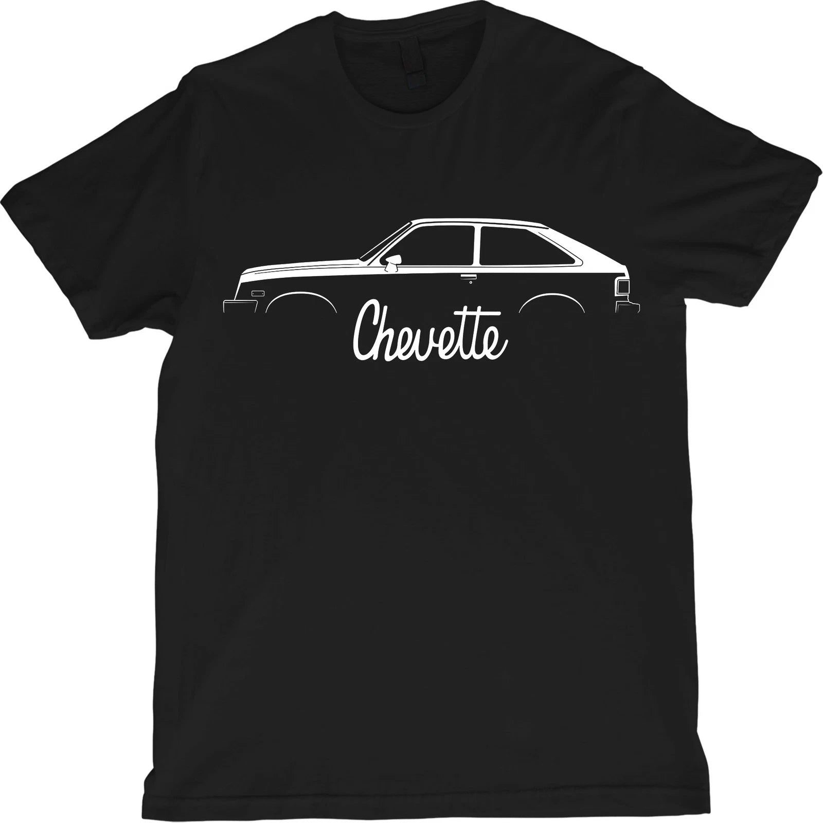 Chevy Chevette Silhouette T-Shirt Retro Compact Car Outline Tee Vintage Car