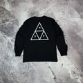 Huf T shirt Longsleeve Black Skate Streetwear Sk8 Mens S Logo 90s