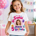 5th Birthday Personalised Photo Girls T Shirt