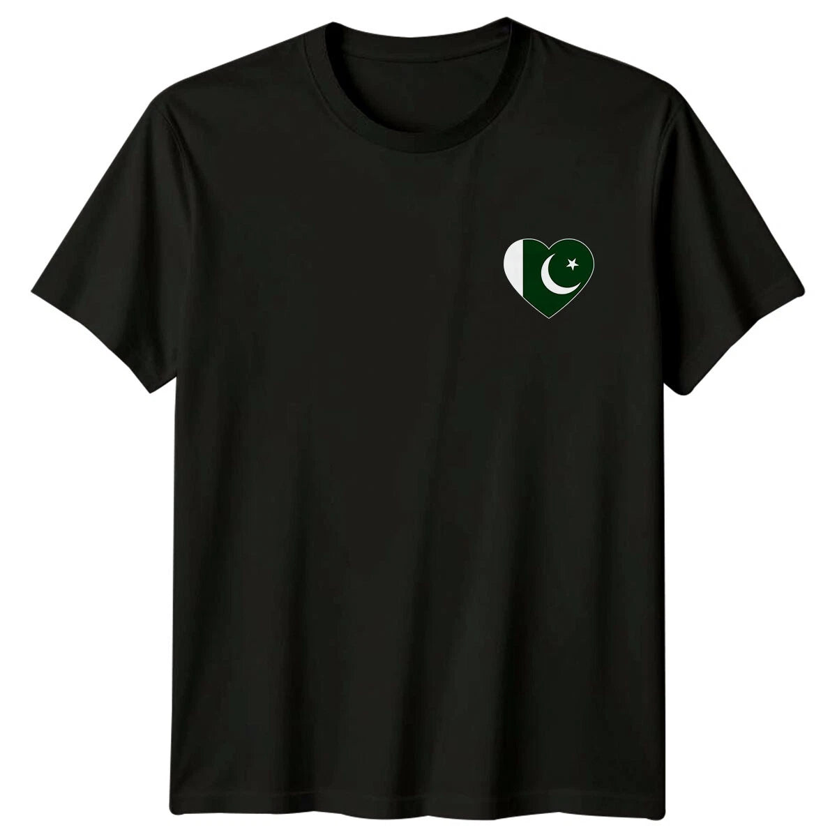 Pakistan Flag Heart Shape Country Pride Mens T-Shirt Womens Tee Graphic