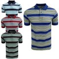 Mens Stripe Pique Polo Short Sleeve Cotton Outdoor Brand New T-Shirt Casual Tee
