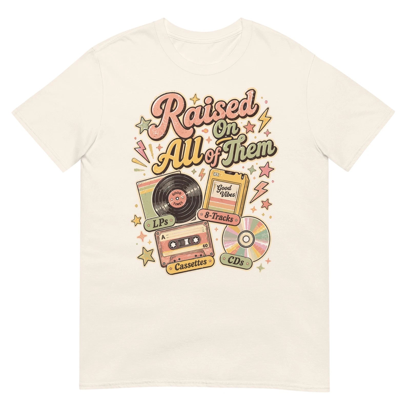 Raised On All Of Them Retro Vintage Music T Shirt Classic Rock Country Fan Gift