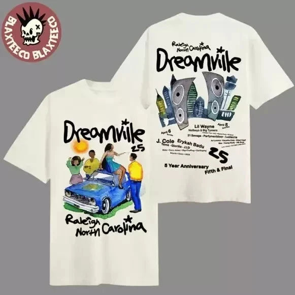 Dreamville 2025 Raleigh North Carolina 5 Year Anniversary Hometown Cream Tee