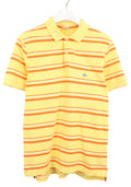 BROOKS BROTHERS Polo Slim Fit T-Shirt Men LARGE Yellow Striped Short Sleeve Logo
