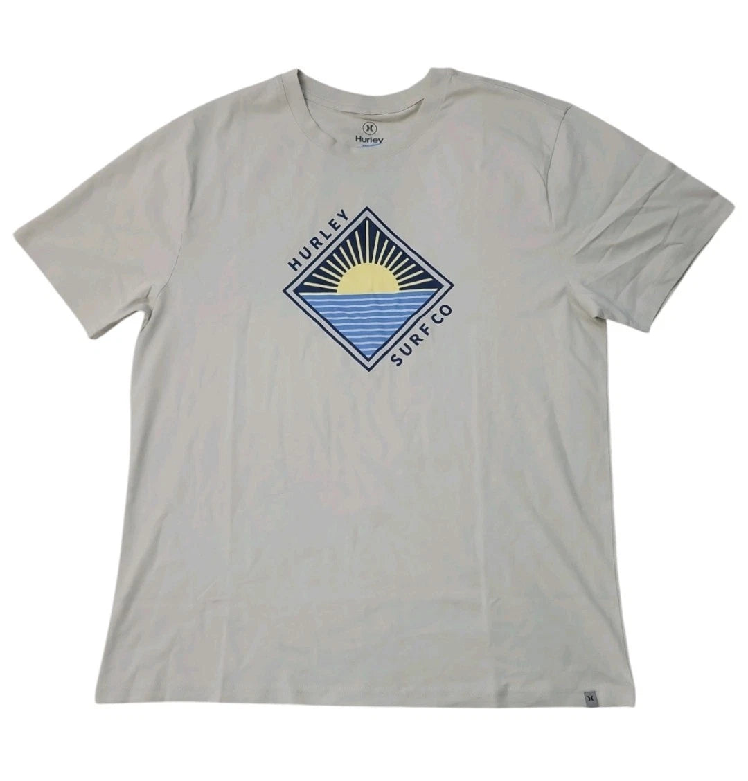Hurley Men's All Day Ultra Soft Tagless Graphic Tee XXL Cream