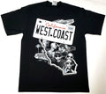 WEST COAST  Rap T-shirt California Cali Hip Hop Urban Streetwear Men's Tee New