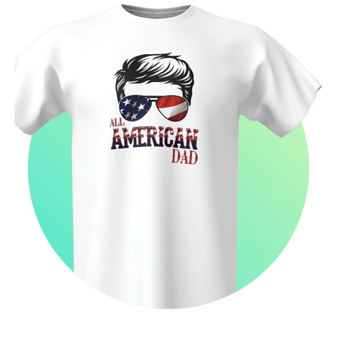 All American Dad Tee, Patriotic USA Flag Sunglasses