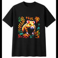 Hamster Neon Cute Mens T-Shirt Black 100% Cotton Adorable Xmas Kawaii