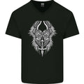 Two Roman Skulls Mens V-Neck Cotton T-Shirt