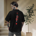 Previous Men warriors inspirational graphic back printed oversized T-