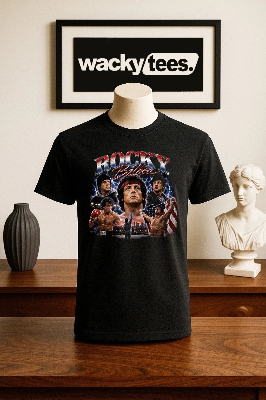 Rocky Balboa Bootleg Style Portrait Italian Stallion Boxer Boxing Graphic Shirt