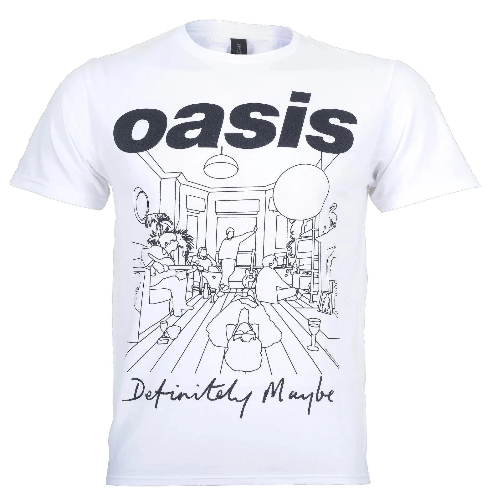 Official Oasis Definitely Maybe T Shirt Line Drawing New White S M L XL XXL