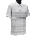 Oakley High Crest Polo Mens S Small White Striped Golf Casual Regular Tee Shirt