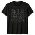 Elegant Grey Botanical Pattern T-Shirt Scandinavian Folk Art Nature Floral