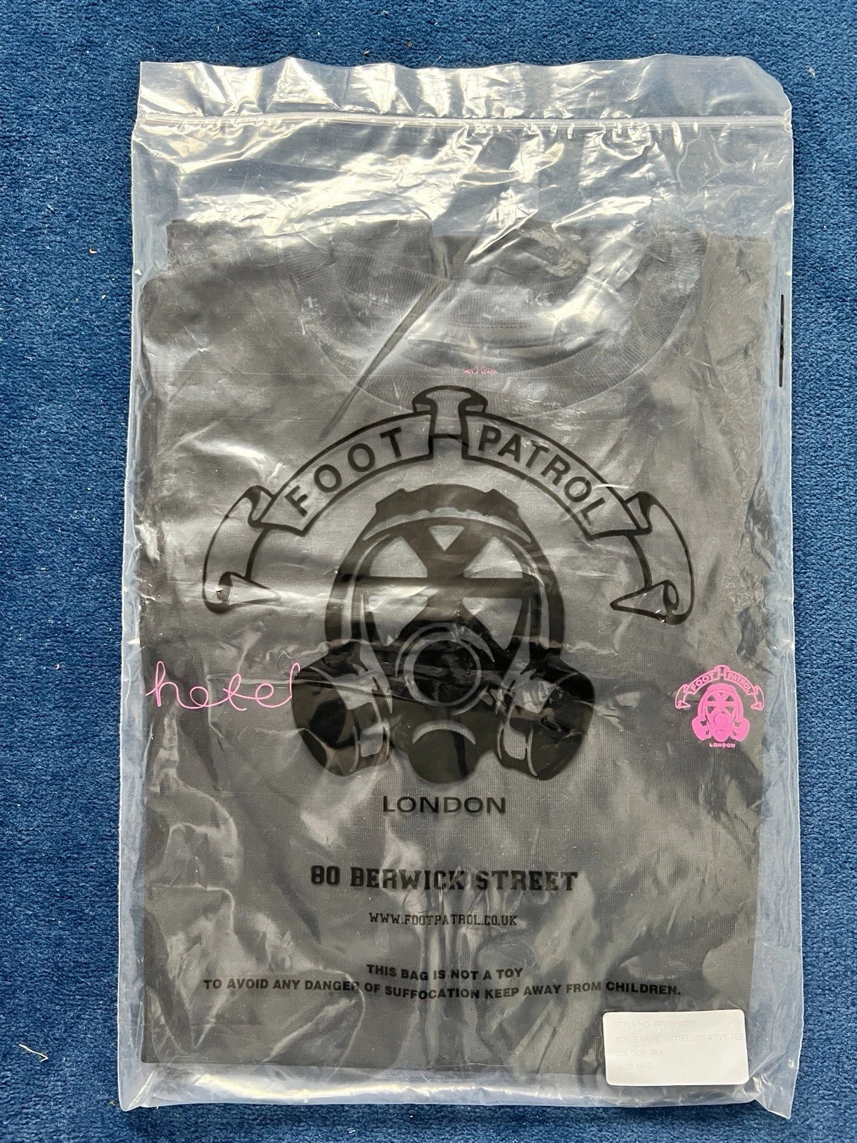 Footpatrol x Hotel Creative T-Shirt Black/Hot Pink Brand New Medium + Totebag