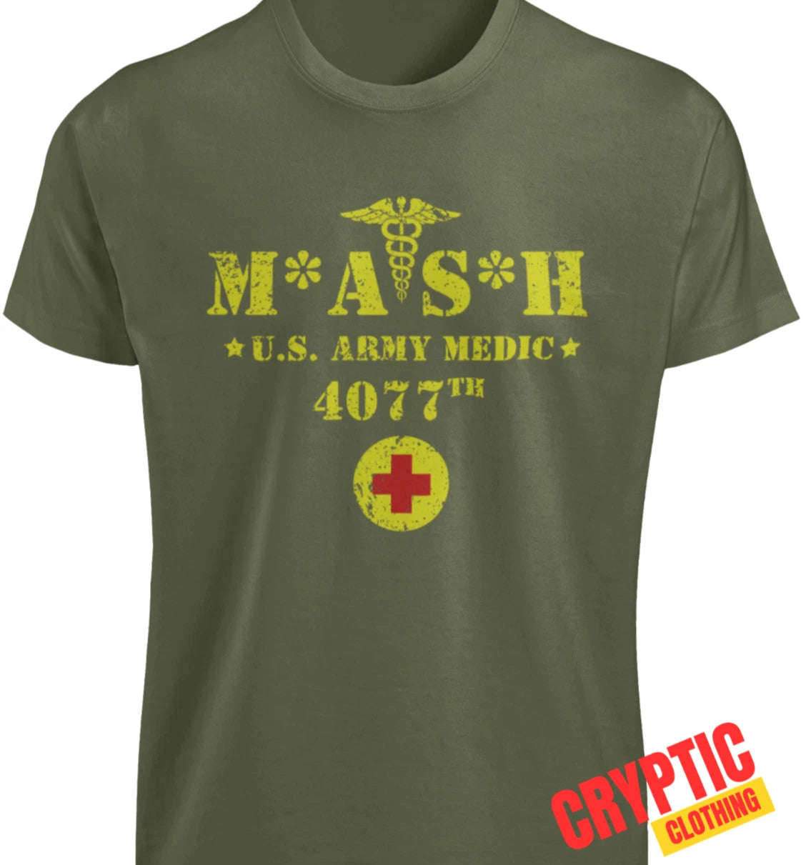 MASH 4077th SHIRT Mobile Army Surgical Hospital Distressed Logo Military TV Show