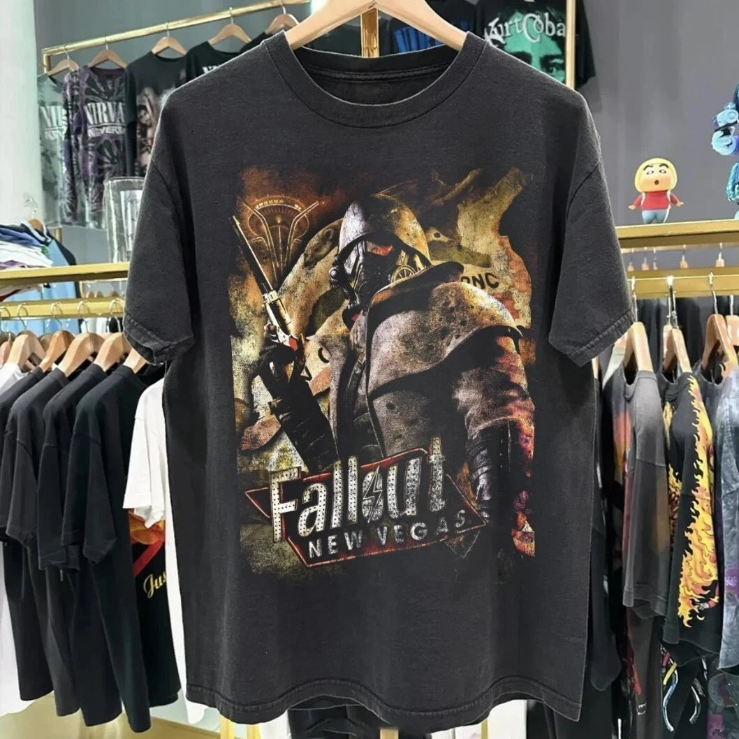 Fallout New Vegas T Shirt Grunge Y2K Vintage 2010 Graphic Gamer t shirt