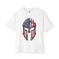Patriotic Oversized Unisex Tee Freedom Spirit Spartan USA Flag 4th of July