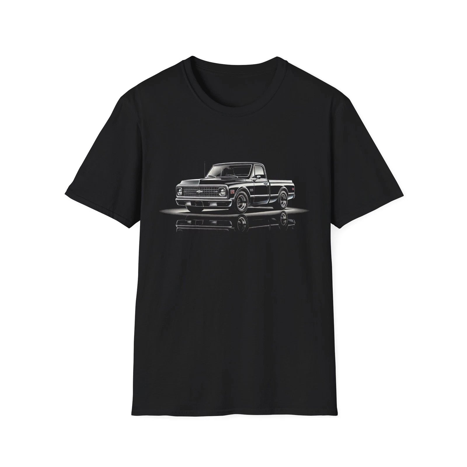 1972 Chevy C10 Pickup T-Shirt – Black Classic Truck Illustration Graphic Tee