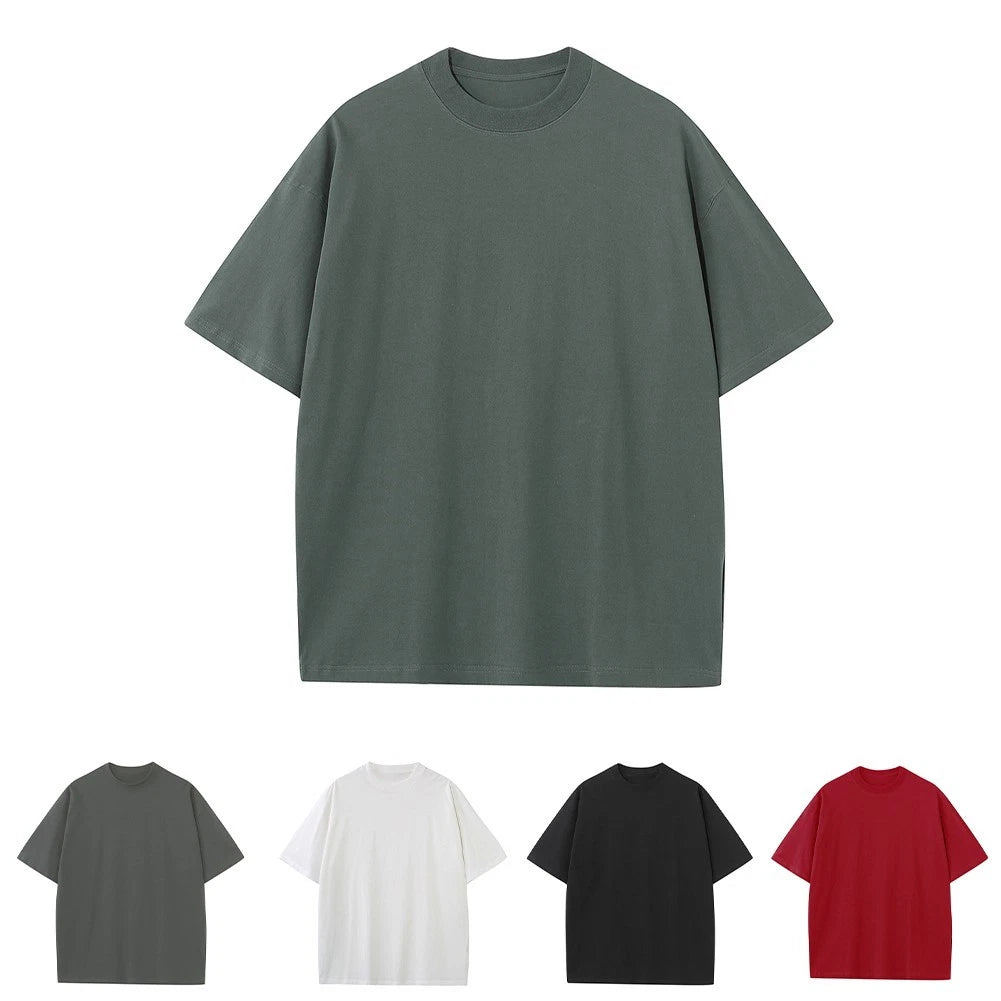 Men's Polyester T-Shirt Casual Short Sleeve Round Neck Loose Fit Streetwear