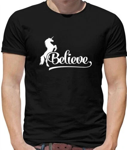 Believe Unicorn - Mens T-Shirt - Magic Cute Magical Unicorns