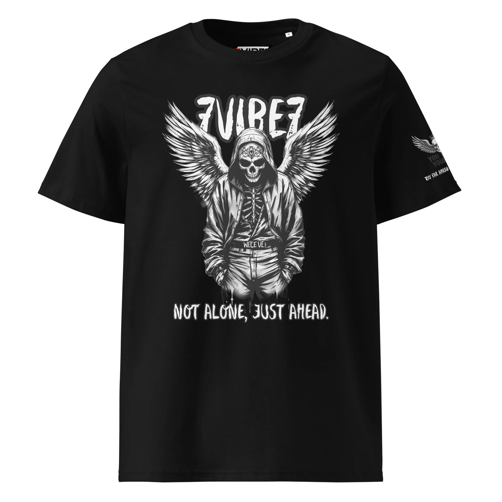 Unisex organic cotton t-shirt Walk Alone 7Vibe7 Urban Streetwear Graffiti Style