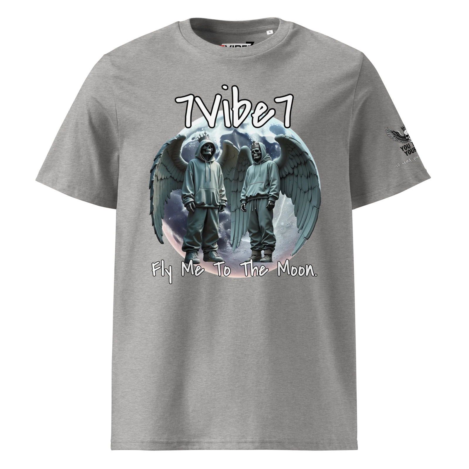 Unisex organic cotton t-shirt To The Moon 7Vibe7 Urban Streetwear Graffiti Style