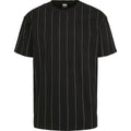 Urban Classics Oversized Pinstripe Tee T-shirt Black White Pinstripe Jersey