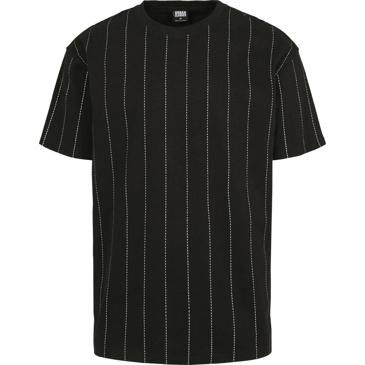 Urban Classics Oversized Pinstripe Tee T-shirt Black White Pinstripe Jersey