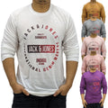 Jack & Jones Mens T Shirts Crew Neck Casual Cotton Long Sleeve T-Shirt Top M-2XL