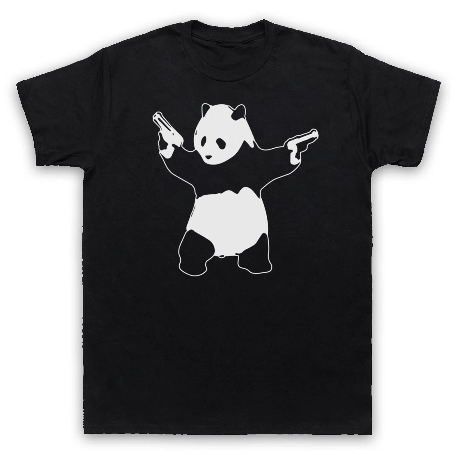BANKSY PANDA GUNS GRAFFITI UNOFFICIAL STREET ART ARTIST MENS & WOMENS T-SHIRT