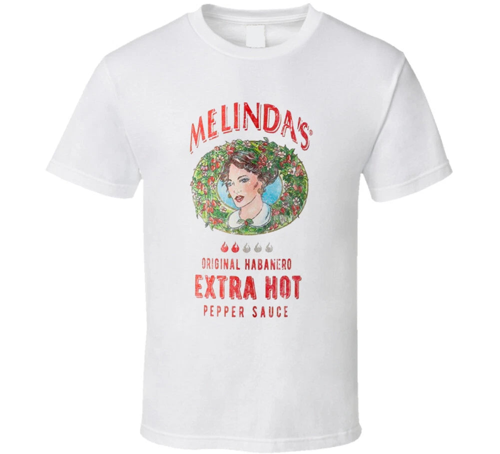 Melindas Habanero Hot Sauce Distressed Grunge T Shirt