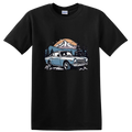Vintage Car Mountain Scene T Shirt Outdoor Adventure Retro Graphic Tee