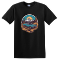 Vintage Car Mountain Landscape T Shirt Adventure Retro Tee Outdoorsy Design