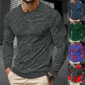 Men 3D Print Street Style Long Sleeve Round Neck Pullover Sportswear Shirt