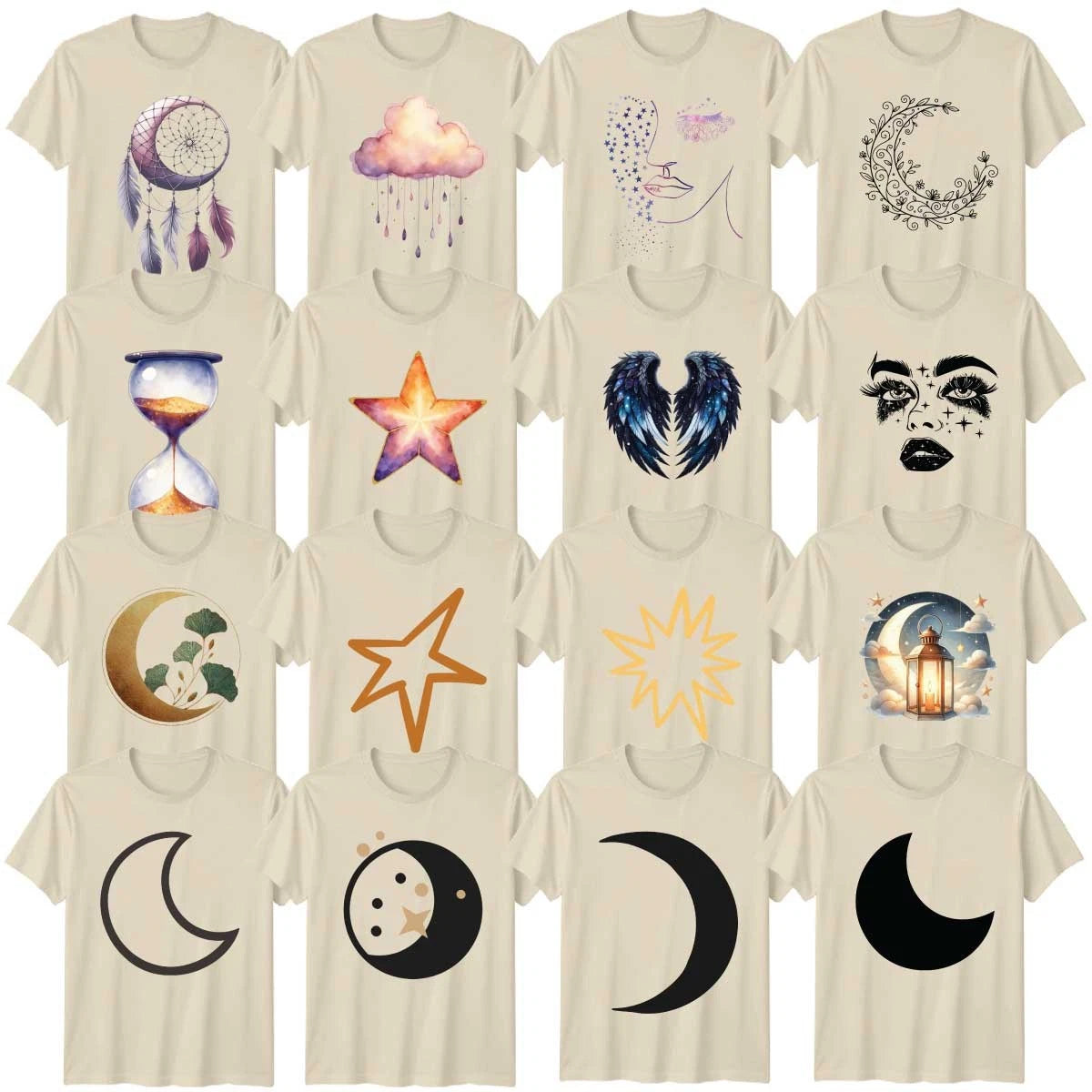 Minimalist Celestial Abstract Art Adult T-Shirt Watercolour Birthday Gift