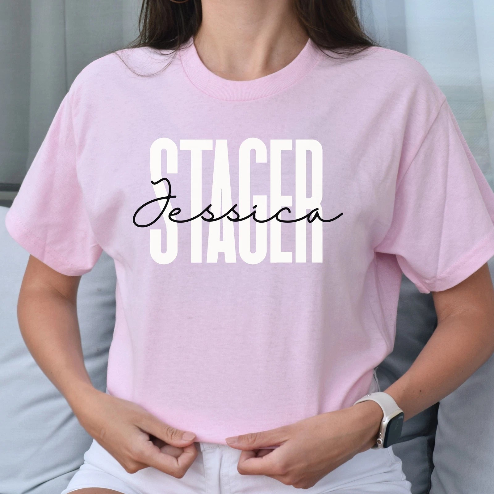 Personalized Stager T-shirt gift Custom name Interior designer Unisex Tee Sand P