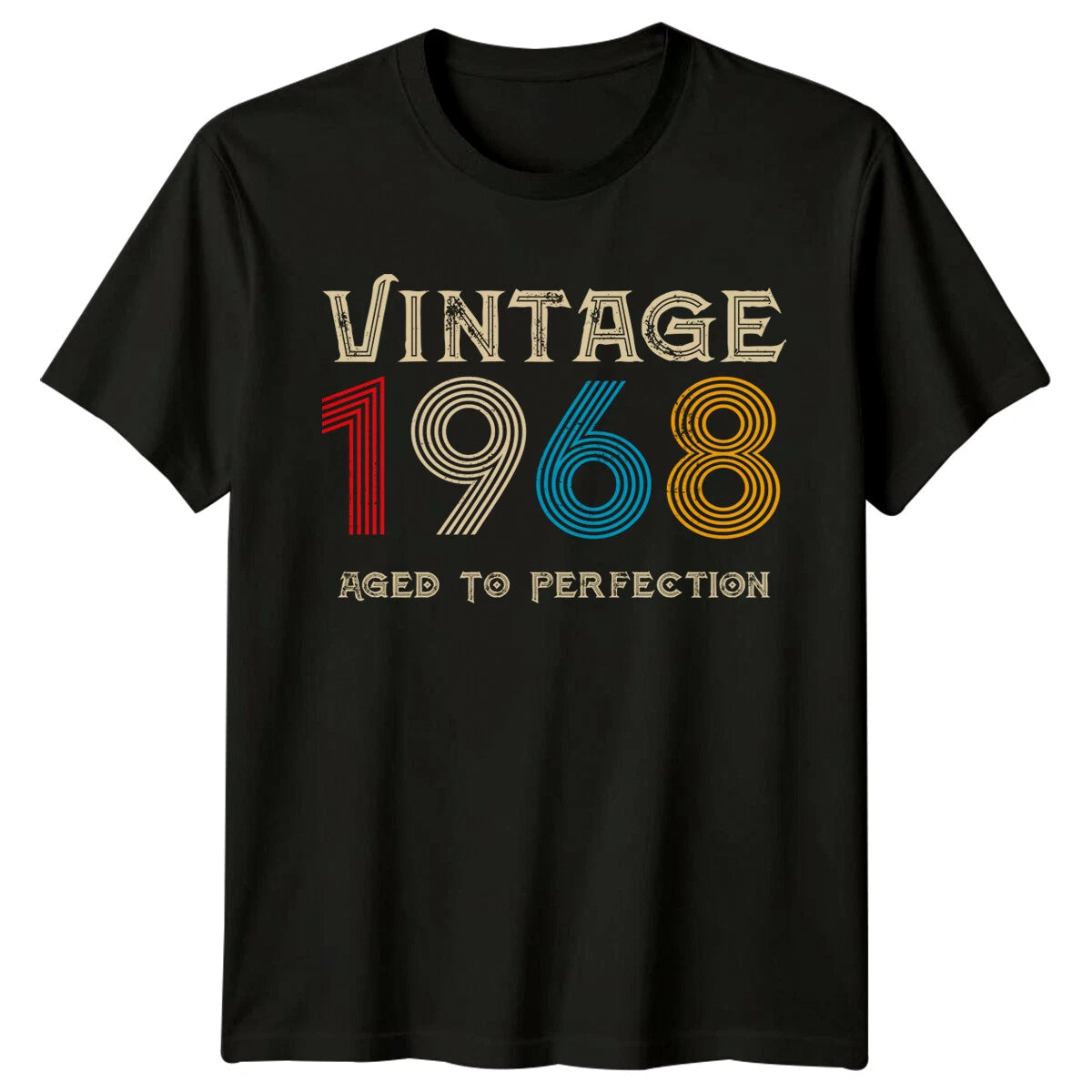 Vintage 1968 Aged To Perfection Mens T Shirt 58th Birthday Gift