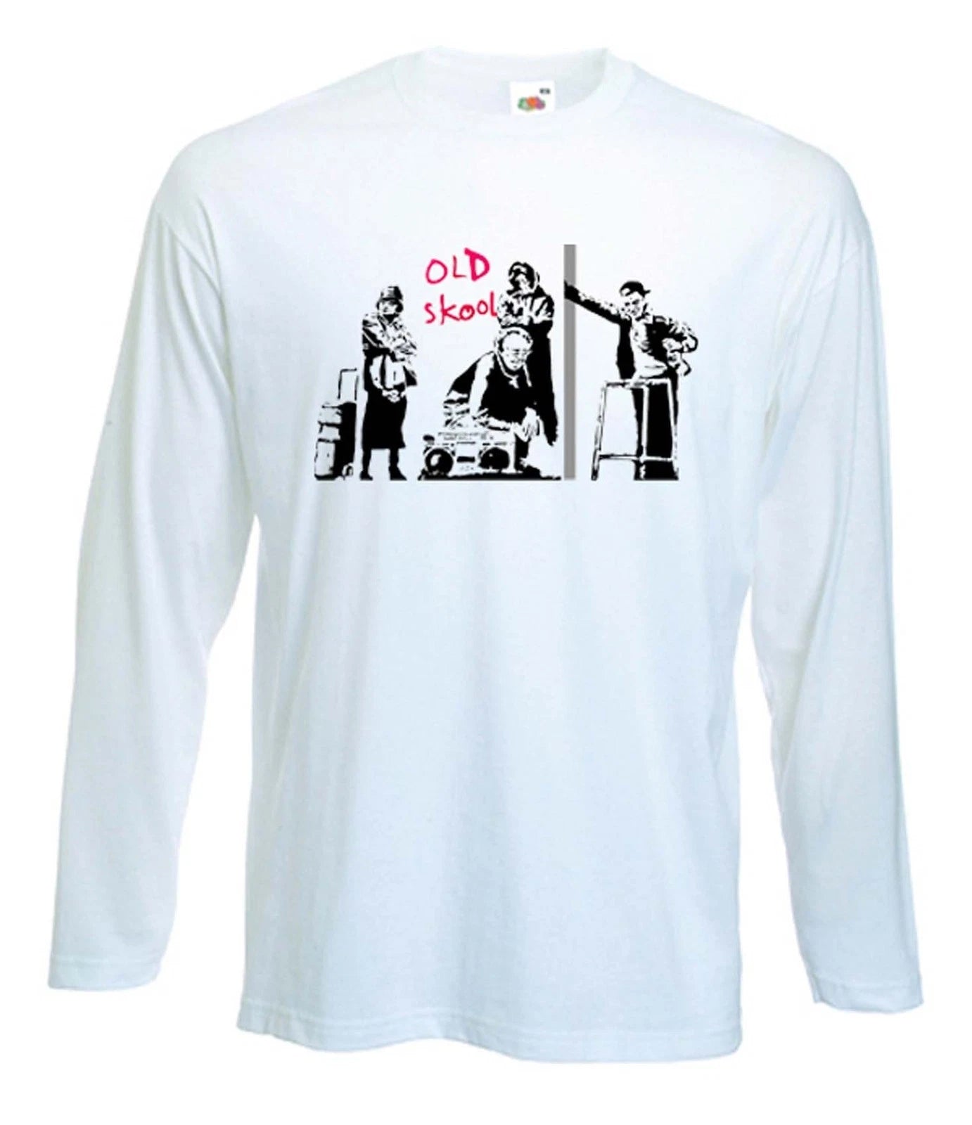 BANKSY OLD SKOOL LONG SLEEVE T-SHIRT - Pensioners Urban - Choice of Colour S-XXL