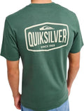 QUIKSILVER MEN T SHIRT.SURF GARAGE GREEN BACK PRINT COTTON SHORT SLEEVED TOP W26