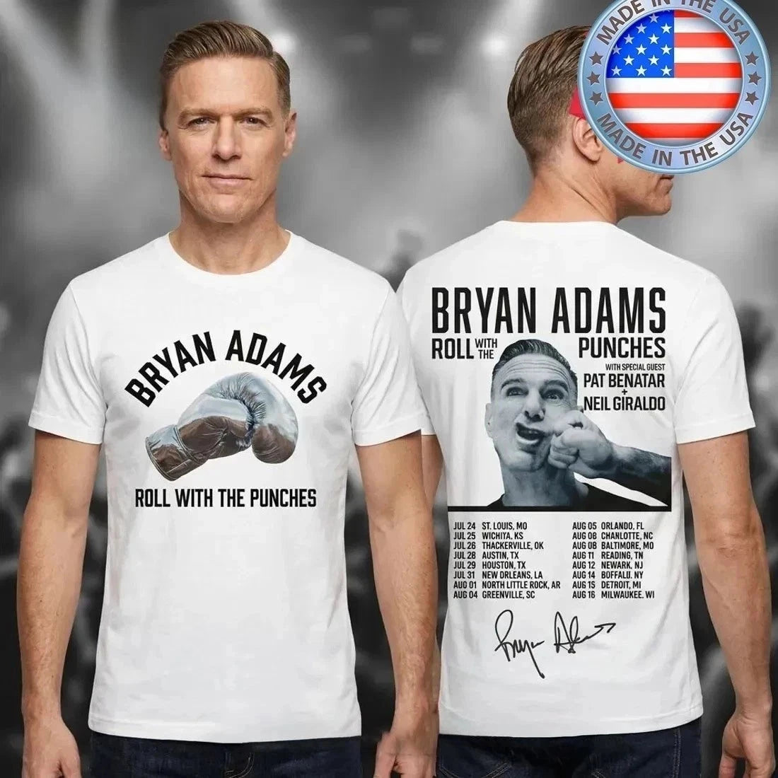 Hot!!! Bryan Adams Roll With The Punches Concert Tour 2026 T-Shirt Reprint