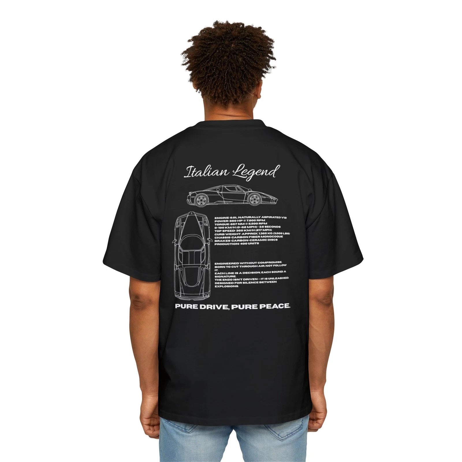 Men's Oversized Tee "Pure drive, pure peace"