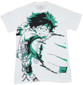 My Hero Academia Mens T-Shirt - Deku  All Over Green Highlight Punch