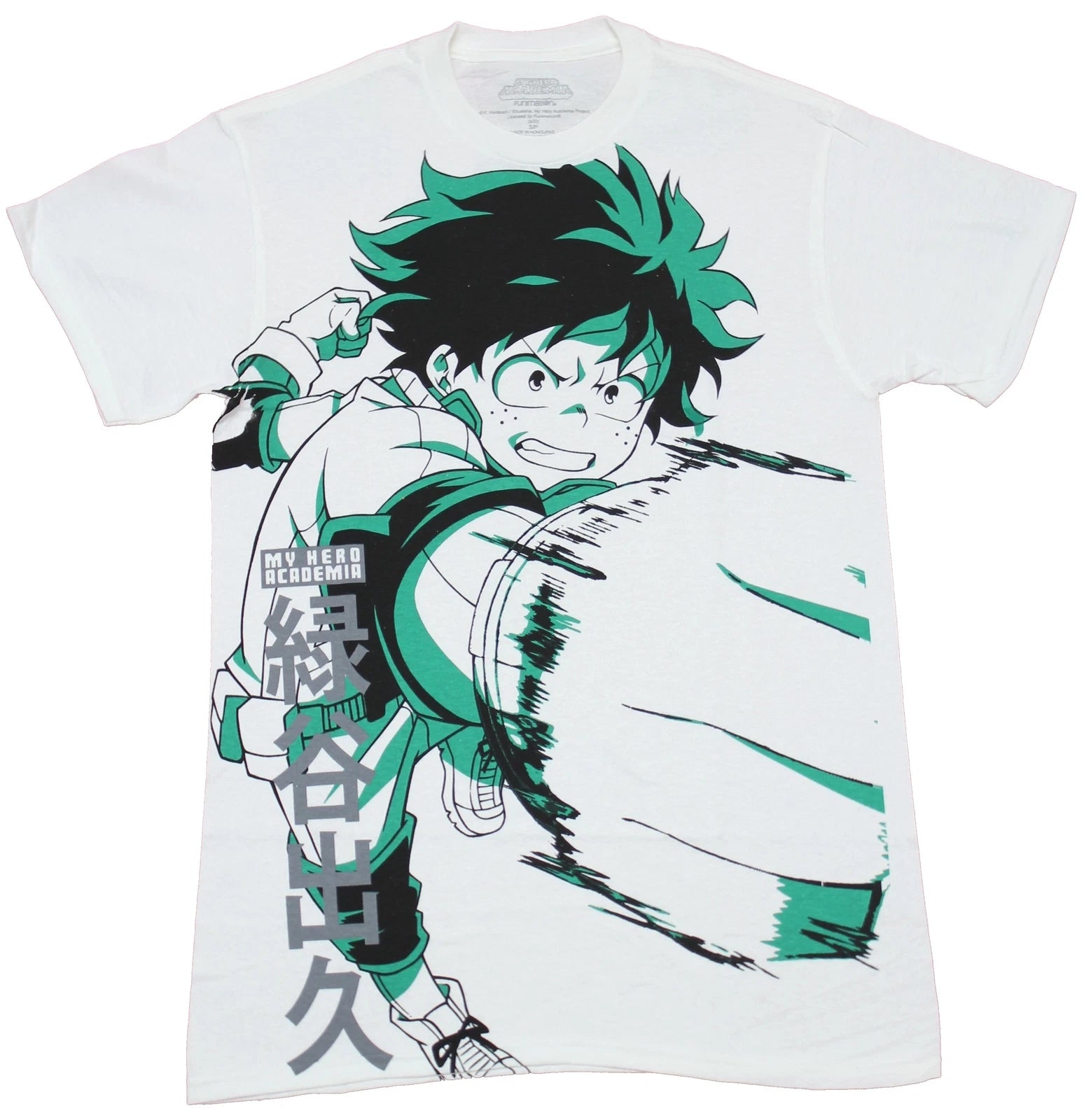 My Hero Academia Mens T-Shirt - Deku  All Over Green Highlight Punch