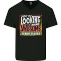 An Awesome Tennis Player Mens V-Neck Cotton T-Shirt