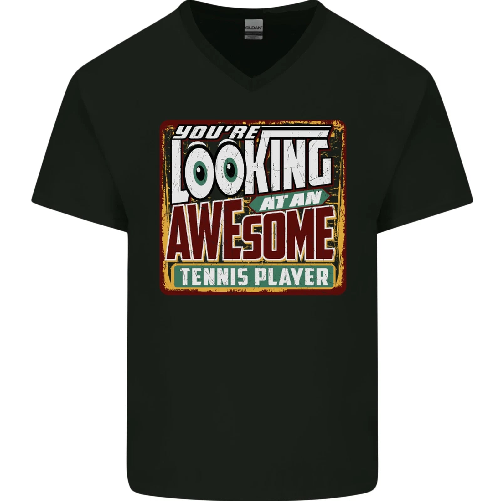 An Awesome Tennis Player Mens V-Neck Cotton T-Shirt